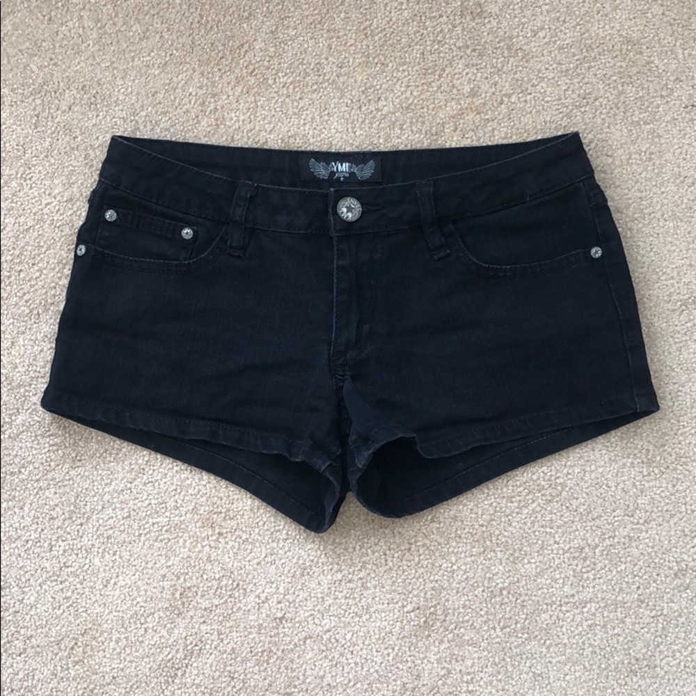 Juniors Black Jean Shorts